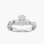 Eden LGD Vine Side Stone Engagement Ring - Platinum