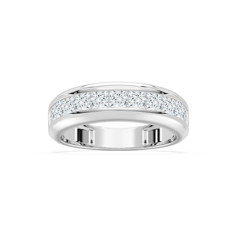 Remi 1 ½ ctw Princess LGD Eleven Stone Channel Anniversary Band - 14K White Gold