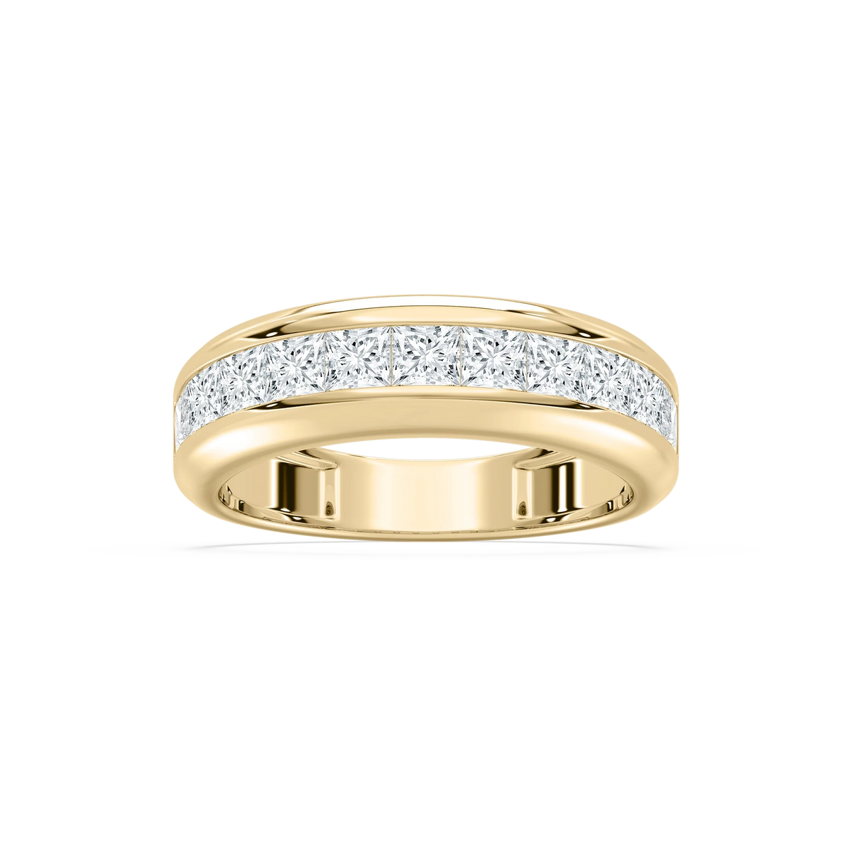 Remi 1 ½ ctw Princess LGD Eleven Stone Channel Anniversary Band - 14K Yellow Gold