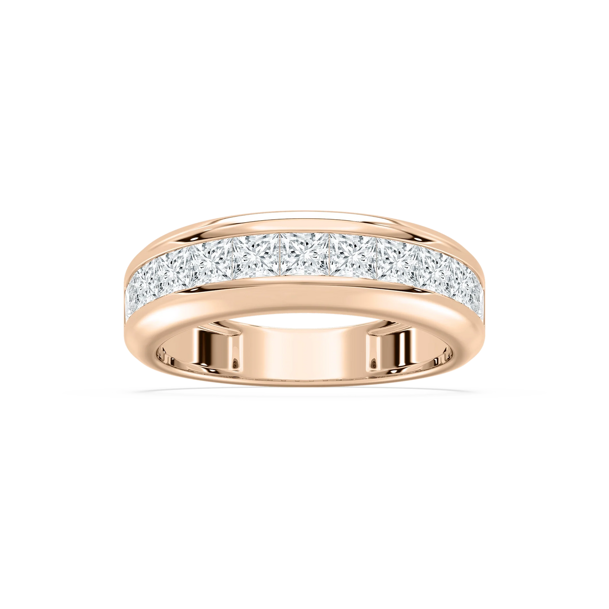 Remi 1 ½ ctw Princess LGD Eleven Stone Channel Anniversary Band - 14K Rose Gold