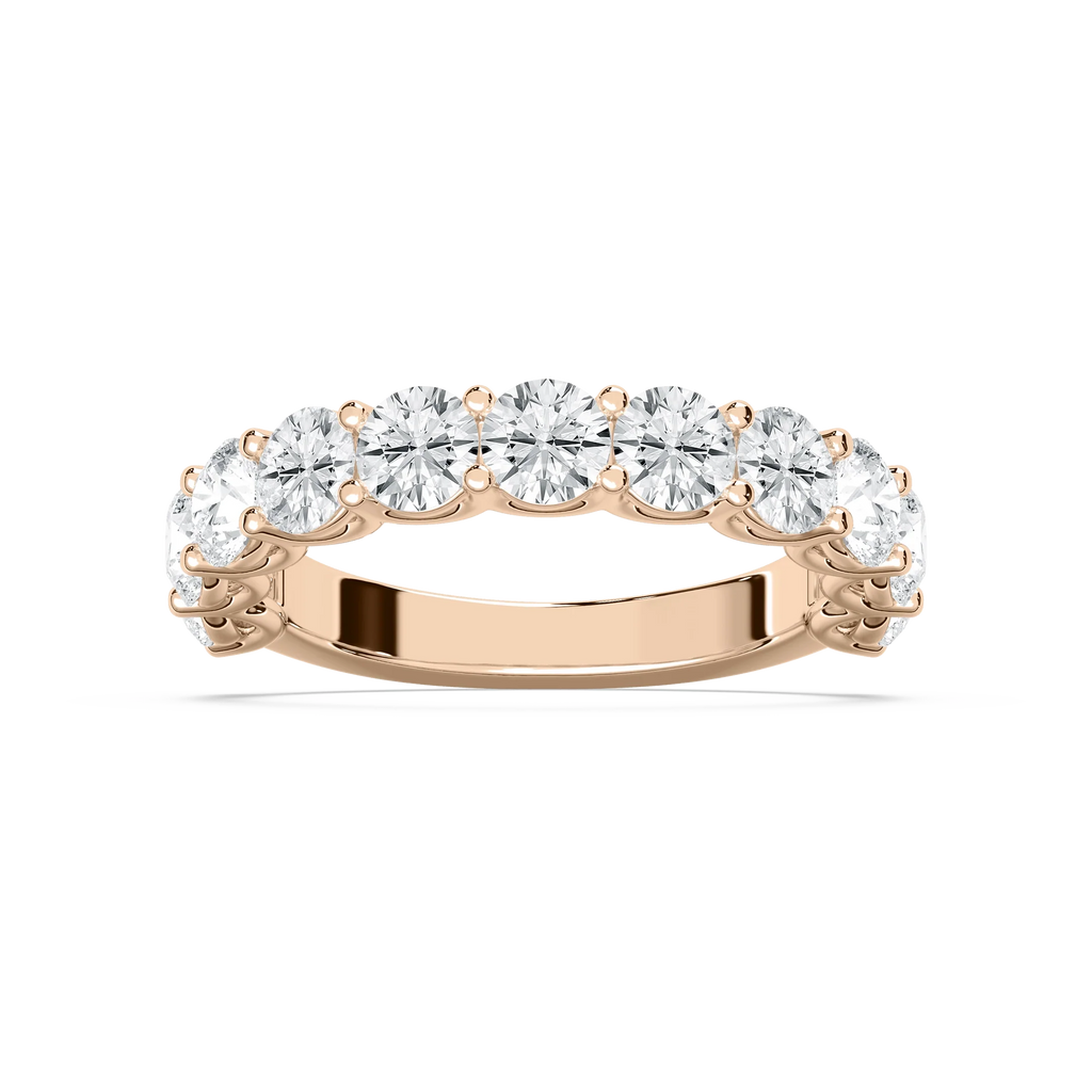 Chorus 2 ⅓ ctw Round LGD Eleven Stone U Prong Anniversary Band - 14K Rose Gold / F-VS2