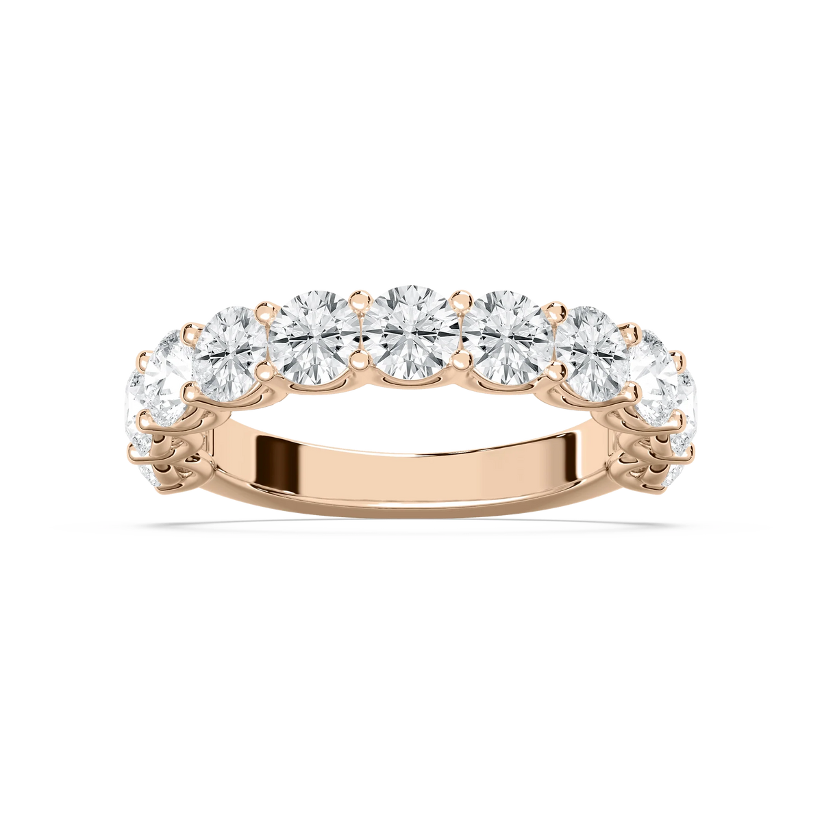 Chorus 2 ⅓ ctw Round LGD Eleven Stone U Prong Anniversary Band - 14K Rose Gold / F-VS2