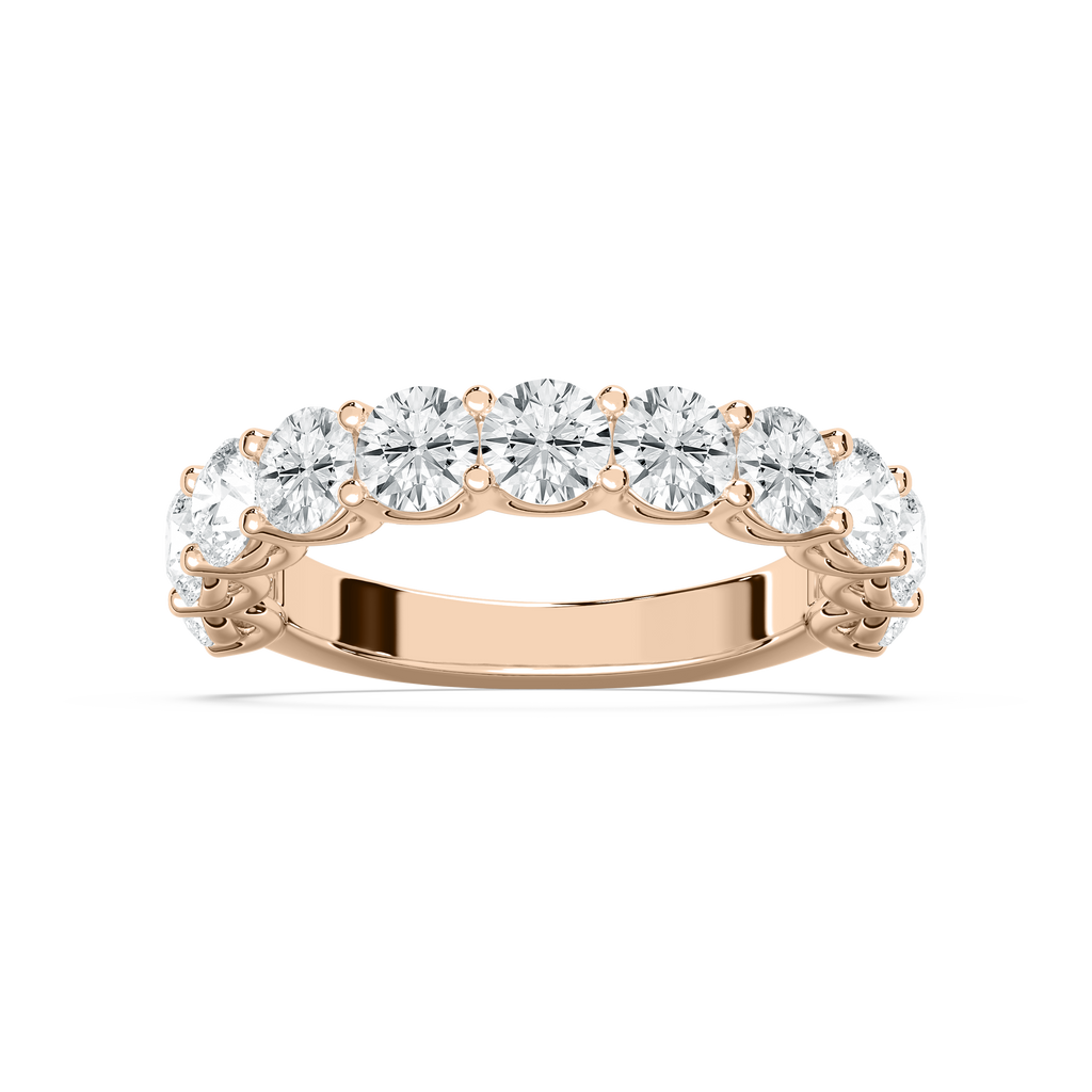Chorus 2 ⅓ ctw Round LGD Eleven Stone U Prong Anniversary Band - 14K Rose Gold / DE-VS1