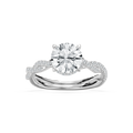 Elise 2 ½ ctw Round LGD Pave Twist Hidden Halo Engagement Ring - 14K White Gold / F-VS2