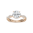 Elise 2 ½ ctw Round LGD Pave Twist Hidden Halo Engagement Ring - 14K Rose Gold / F-VS2