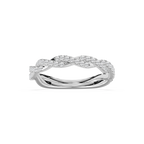 Elise 1/3 ctw Round LGD Pave Twist Wedding Band - 14K White Gold
