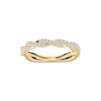 Elise 1/3 ctw Round LGD Pave Twist Wedding Band - 14K Yellow Gold