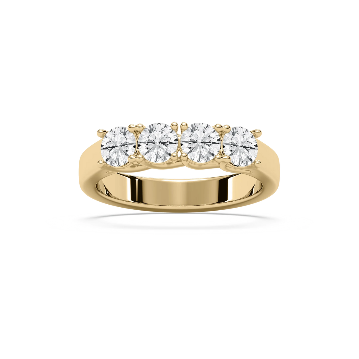 Ellise 1 ctw Round LGD Four Stone Trellis Anniversary Band - 14K Yellow Gold