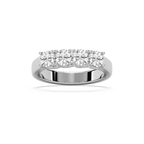 Ellise 1 ctw Round LGD Four Stone Trellis Anniversary Band - 18K White Gold