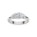 Elysia 2 ctw Marquise LGD East West Solitaire Engagement Ring - 14K White Gold / F-VS2