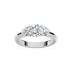 Elysia 2 ctw Marquise LGD East West Solitaire Engagement Ring - 14K White Gold / F-VS2