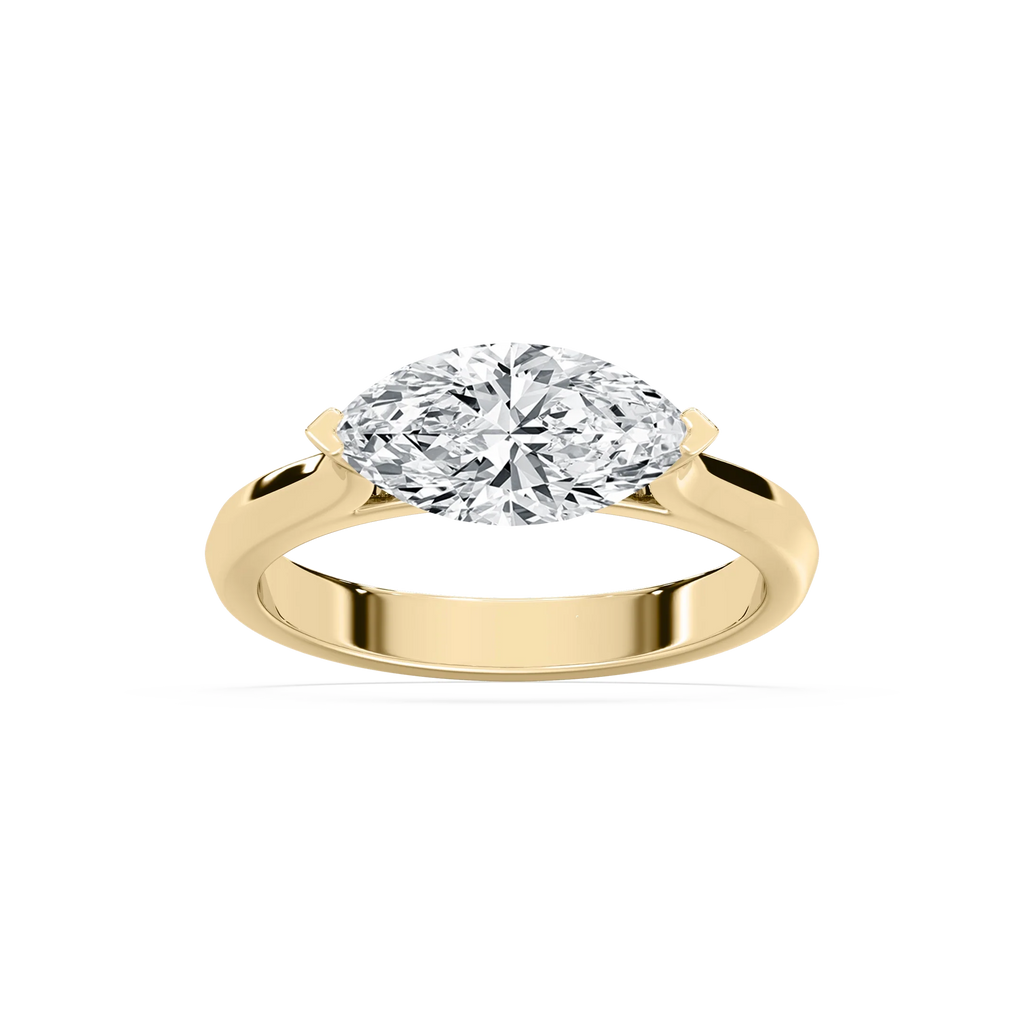 Elysia 2 ctw Marquise LGD East West Solitaire Engagement Ring - 14K Yellow Gold / F-VS2
