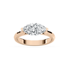 Elysia 2 ctw Marquise LGD East West Solitaire Engagement Ring - 14K Rose Gold / F-VS2