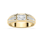 Theodore 2 ⅜ ctw Emerald, Baguette and Round LGD 4.45mm East West Bezel Mens Wedding Band