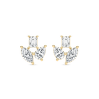 2 ctw Emerald, Marquise, and Pear  LGD Trio Stud Earrings