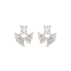 2 ctw Emerald, Marquise, and Pear  LGD Trio Stud Earrings