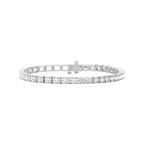 9 ¹⁄₃ ctw Emerald and Round LGD Tennis Bracelet - 7 Inches