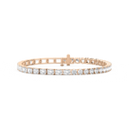 9 ¹⁄₃ ctw Emerald and Round LGD Tennis Bracelet - 7 Inches