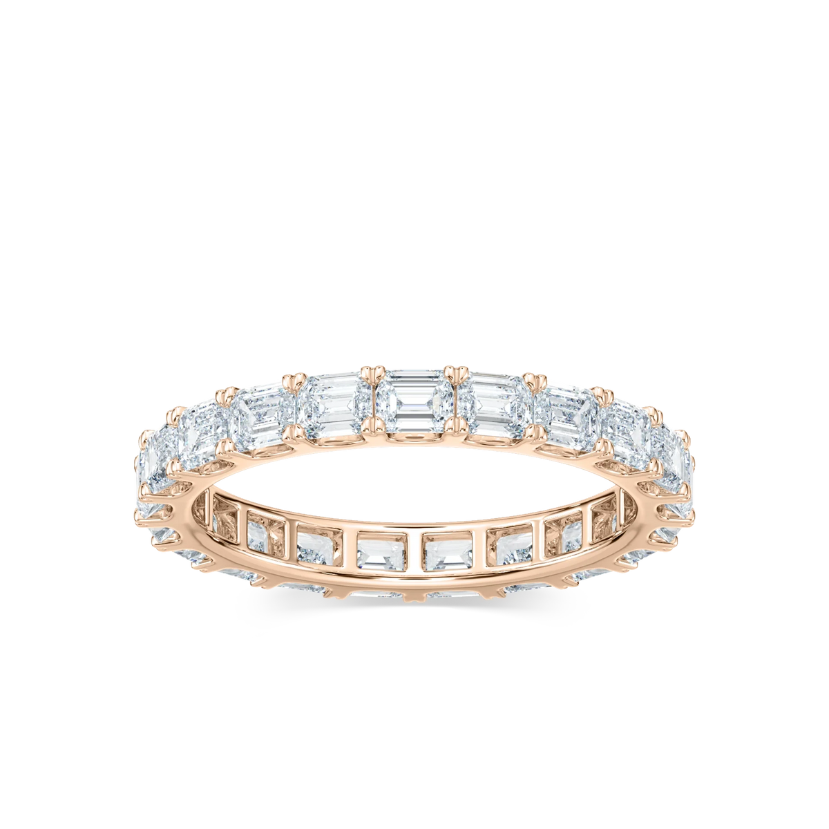 Eva Emerald LGD East West Prong Eternity Band