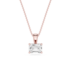 Emerald LGD 4 Prong East West Bail Pendant - 16 to 18 Inches