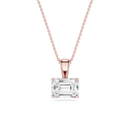 Emerald LGD 4 Prong East West Bail Pendant - 16 to 18 Inches