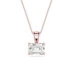 Emerald LGD 4 Prong East West Bail Pendant - 16 to 18 Inches