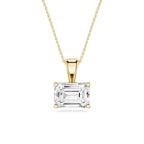 Emerald LGD 4 Prong East West Bail Pendant - 16 to 18 Inches