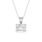Emerald LGD 4 Prong East West Bail Pendant - 16 to 18 Inches