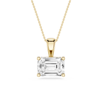 Emerald LGD 4 Prong East West Bail Pendant - 16 to 18 Inches