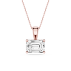 Emerald LGD 4 Prong East West Bail Pendant - 16 to 18 Inches