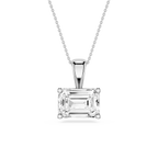 Emerald LGD 4 Prong East West Bail Pendant - 16 to 18 Inches