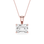 Emerald LGD 4 Prong East West Bail Pendant - 16 to 18 Inches