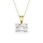 Emerald LGD 4 Prong East West Bail Pendant - 16 to 18 Inches