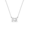 Emerald LGD 4 Prong East West Solitaire Pendant - 16 to 18 Inches
