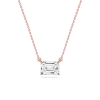 Emerald LGD 4 Prong East West Solitaire Pendant - 16 to 18 Inches