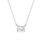 Emerald LGD 4 Prong East West Solitaire Pendant - 16 to 18 Inches