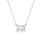 Emerald LGD 4 Prong East West Solitaire Pendant - 16 to 18 Inches