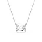 Emerald LGD 4 Prong East West Solitaire Pendant - 16 to 18 Inches