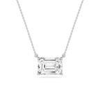 Emerald LGD 4 Prong East West Solitaire Pendant - 16 to 18 Inches