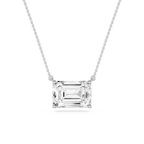 Emerald LGD 4 Prong East West Solitaire Pendant - 16 to 18 Inches