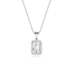 Emerald LGD Bezel Set Bail Solitaire Pendant - 16 to 18 Inches
