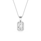 Emerald LGD Bezel Set Bail Solitaire Pendant - 16 to 18 Inches
