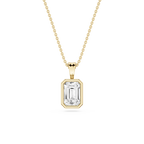 Emerald LGD Bezel Set Bail Solitaire Pendant - 16 to 18 Inches