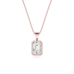 Emerald LGD Bezel Set Bail Solitaire Pendant - 16 to 18 Inches