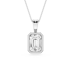 Emerald LGD Bezel Set Bail Solitaire Pendant - 16 to 18 Inches
