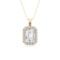 Emerald LGD Halo Single Bail Pendant - 16 to 18 inches