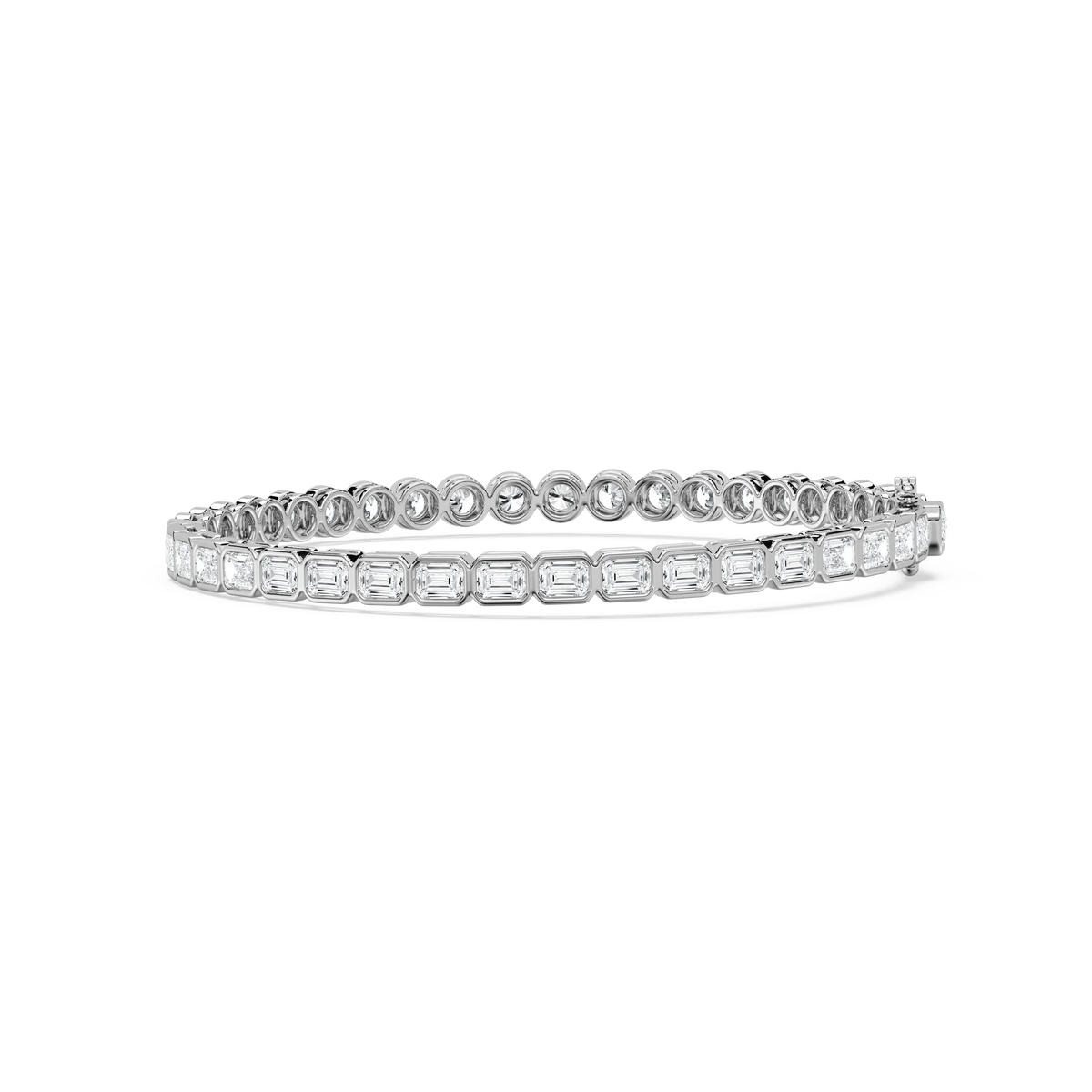 7 ¹⁄₆ ctw Round and Emerald LGD Bezel Set Tennis Bracelet - 7.5 Inches