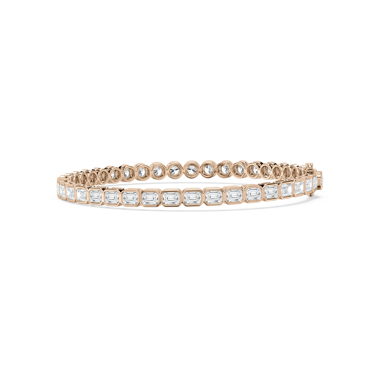 7 ¹⁄₆ ctw Round and Emerald LGD Bezel Set Tennis Bracelet - 7.5 Inches