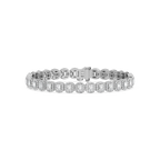 7 ⁵⁄₈ ctw Emerald and Round LGD Halo Tennis Bracelet  - 7 Inches