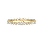 7 ⁵⁄₈ ctw Emerald and Round LGD Halo Tennis Bracelet  - 7 Inches
